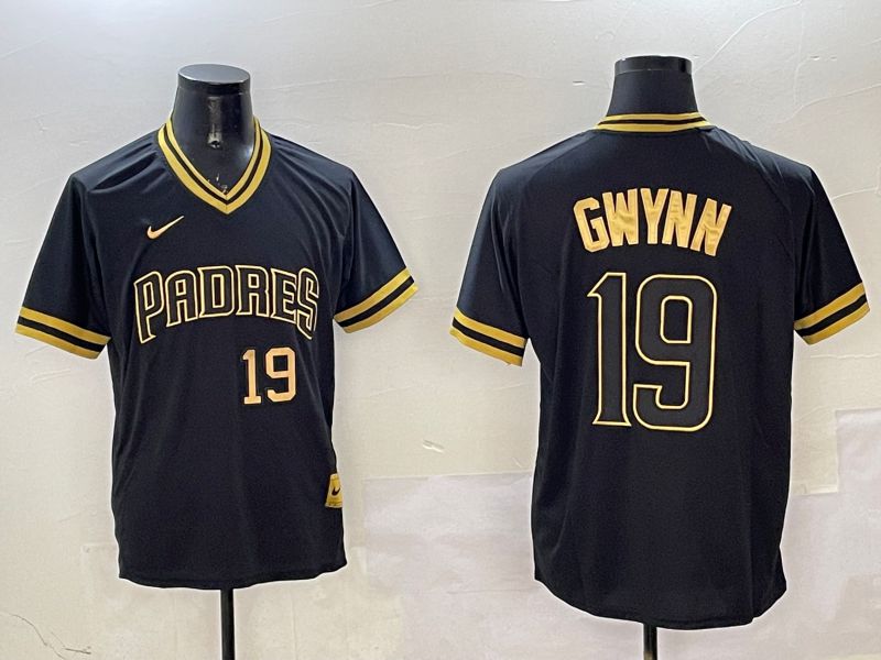 Men San Diego Padres #19 Gwynn Black Gold Game 2025 Nike MLB Jersey style 3254